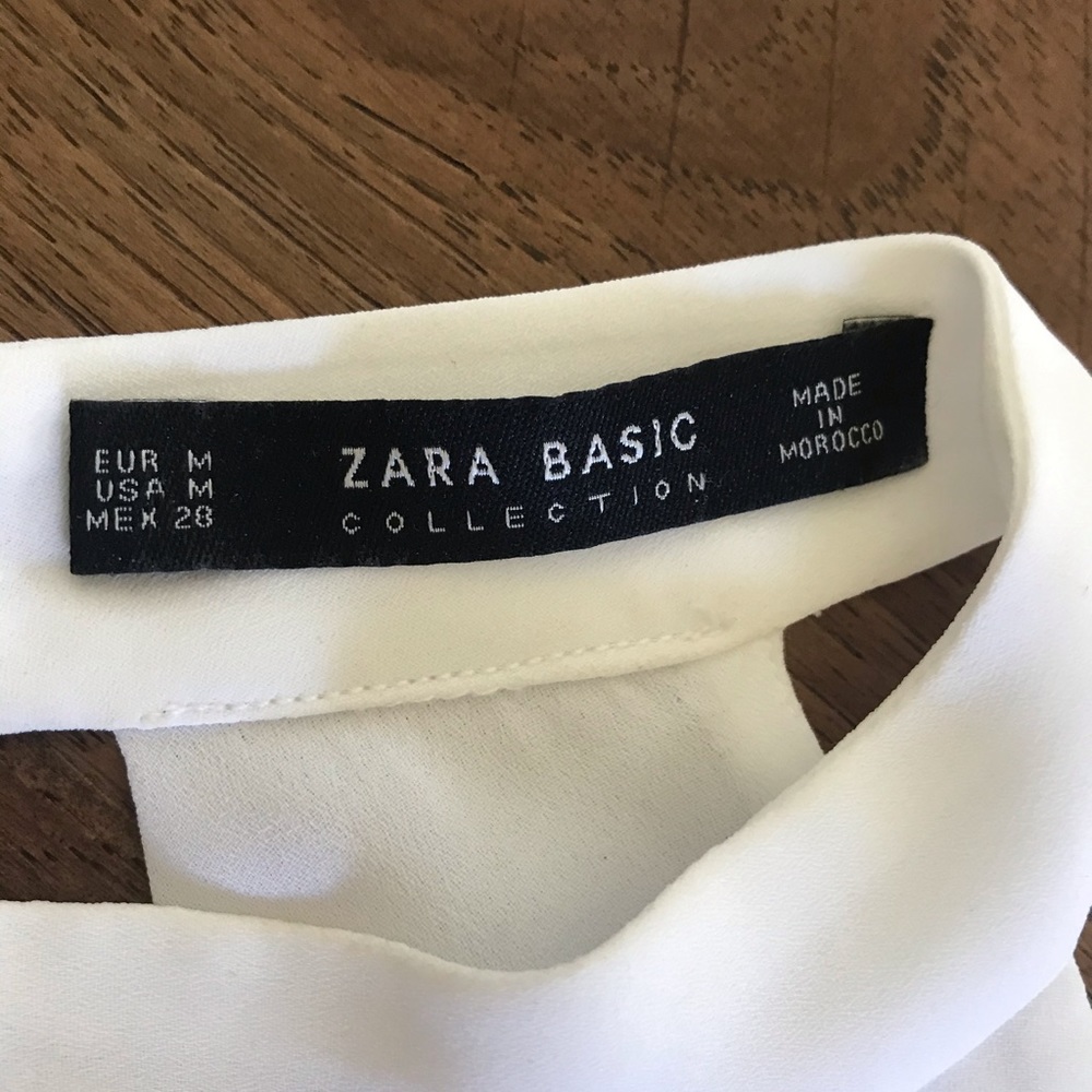 ZARA open drape back white blouse - Picture 7 of 10